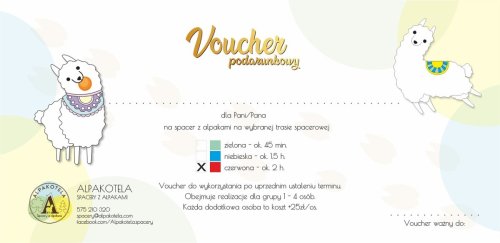 VOUCHER - spacer z alpakami CZERWONA TRASA